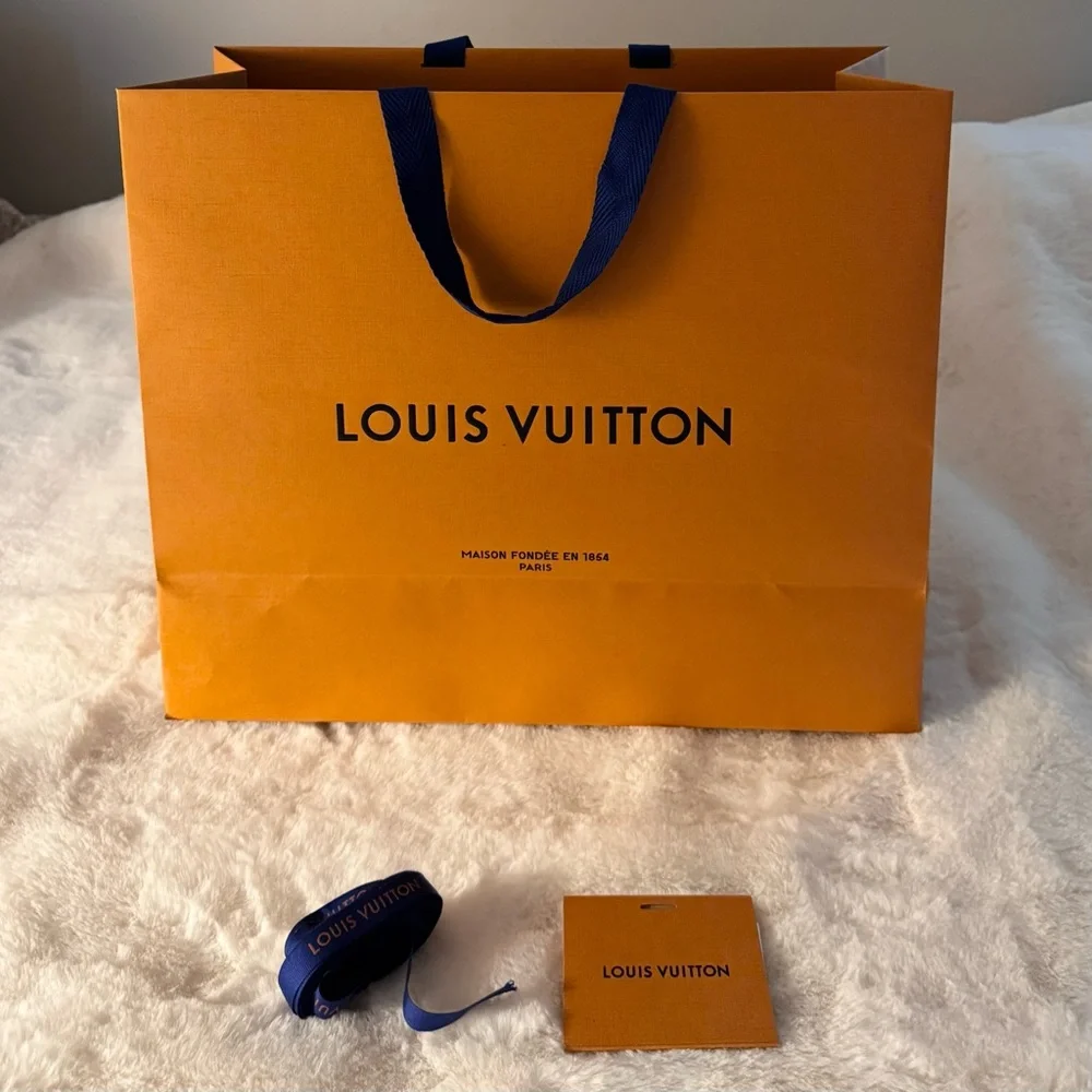 Louis Vuitton Shopping Bag with Blue Ribbon